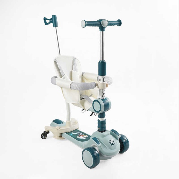 Самокат 5в1 "Skyper" FJ-93078 (4) колеса PU125х40мм зі світлом, укр озвучування та підсвічування платформи,с ДОП. КОЛЕСАМИ, захисний бампер