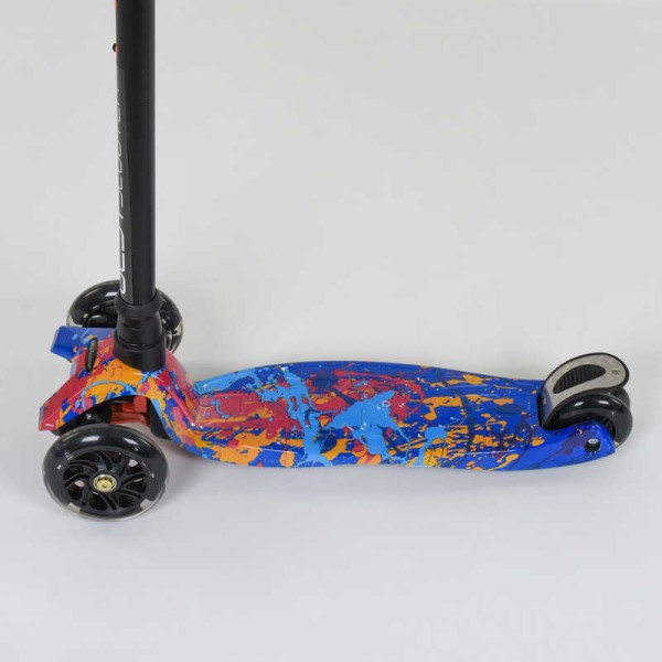 Самокат А 25595/779-1338 MAXI "Best Scooter" пластмасовий, 4 колеса PU, СВІТЛО, трубка керма алюмінієва, d = 12см, в коробці