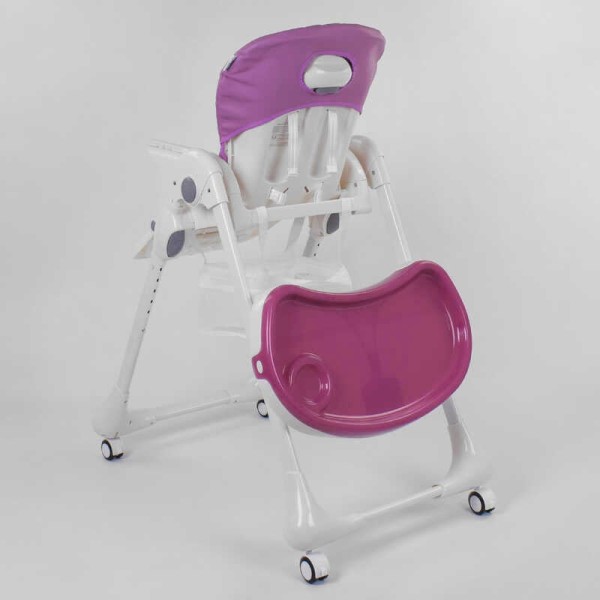 Стульчик для кормления Toti W-62005 (1) мягкий PU, мягкий вкладыш, 4 колеса, съемный столик, в коробке