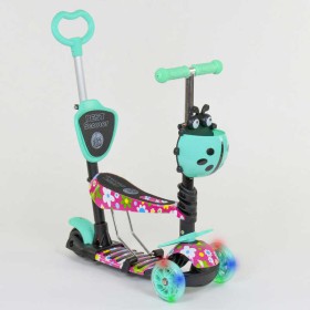 Самокат 5в1 43702 (1) Best Scooter, АБСТРАКЦИЯ, PU колеса, ПОДСВЕТКА  КОЛЕС, в коробке