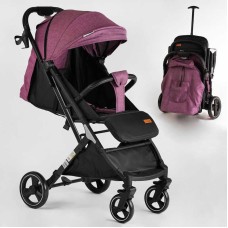 Візок прогулянковий дитячий "JOY" Comfort L-30201 колір ФІОЛЕТОВИЙ, рама сталь з алюмінієм, футкавер, підсклянник, телескопічна ручка