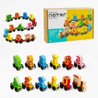 Потяг магнітний C 61400 WToys, цифри, дерев'яні елементи, в коробці