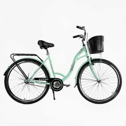 Велосипед міський Corso FORTUNA 28" FR-28403 + КОШИК одношвидкісний, сталева рама 20", корзина, багажник
