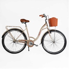 Велосипед міський Corso FORTUNA 28" FR-28305 + КОШИК одношвидкісний, сталева рама 20", корзина, багажник