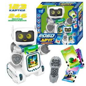 Робот-картридер на радіокеруванні РобоДруг 89610 WToys, ОЗВУЧУВАННЯ УКР МОВОЮ, 123 картки, 246 зображень, казки, пісні, історії, сенсорна кно