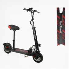 Електричний самокат BS-10588 Best Scooter з сидінням (1) двигун 800W, акумулятор літієвий 48V13Ah, колеса надувні 10’’, в коробці