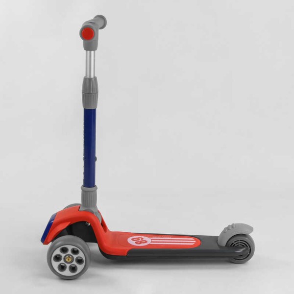 Самокат триколісний RS-9119 (6) Best Scooter, ЧЕРВОНИЙ,  складне алюмінієве кермо, 3 колеса PU зі світлом, d = 120*50 мм