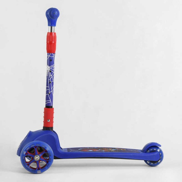 Самокат триколісний 47359 Best Scooter СВІТЛО КОЛІС ТА ДИСКІВ, складене кермо, передні колеса PU 120х35мм, задні колеса PU 80х48мм