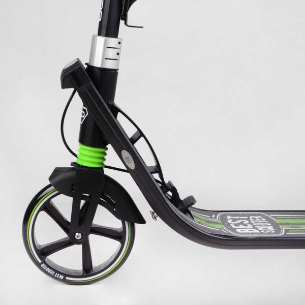 Самокат двоколісний "Best Scooter" L-22066 (2) ФАРА, колеса PU 200мм, 2 амортизатори, затискач керма, ручне гальмо, в коробці