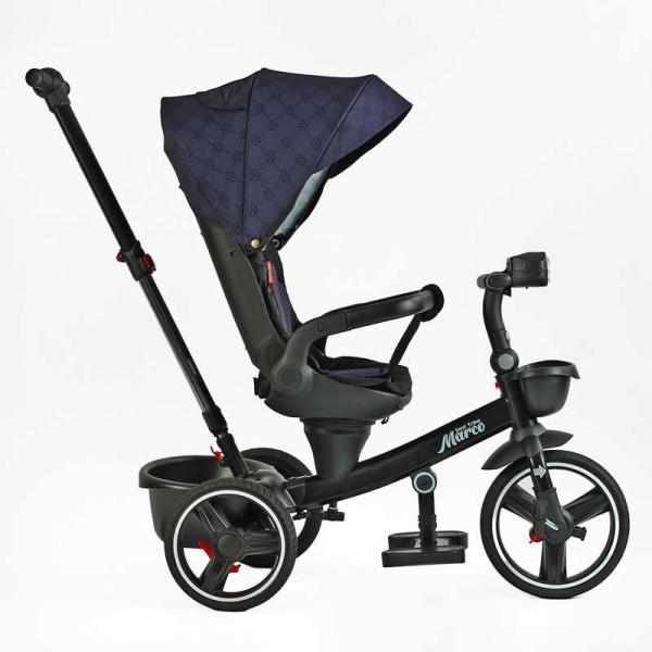 Велосипед 9155/331-09 BestTrike "Marco" поворотне сидіння, складне кермо, колеса з прогумованим PU, кошик, телескопічна ручка, фара музична