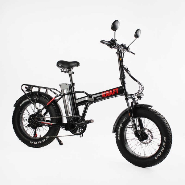 Електровелосипед Corso «Kraft» 20" дюймів KR-31007 (1) рама сталева, двигун 500W, акум. 48V15Ah, Shimano 7 швидкостей, зібраний на 75, у коробці