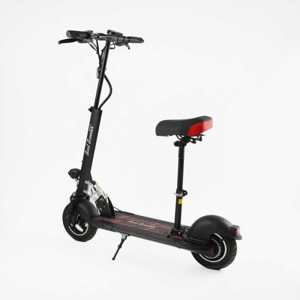 Електричний самокат BS-10588 Best Scooter з сидінням (1) двигун 800W, акумулятор літієвий 48V13Ah, колеса надувні 10’’, в коробці