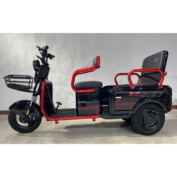 Электрический трицикл Corso SIG-7 SG-447084, двигатель 1200W, аккумулятор 72V/23Ah, колеса 300-10, скорость до 35 км/ч Электрический трицикл Corso SIG-7 SG-447084, двигатель 1200W, аккумулятор 72V/23Ah, колеса 300-10, скорость до 35 км/ч