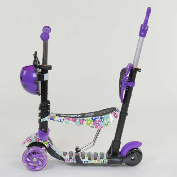 Самокат 5в1 68995 Best Scooter, АБСТРАКЦІЯ, PU колеса, ПІДСВІЧУВАННЯ КОЛІС, в коробці