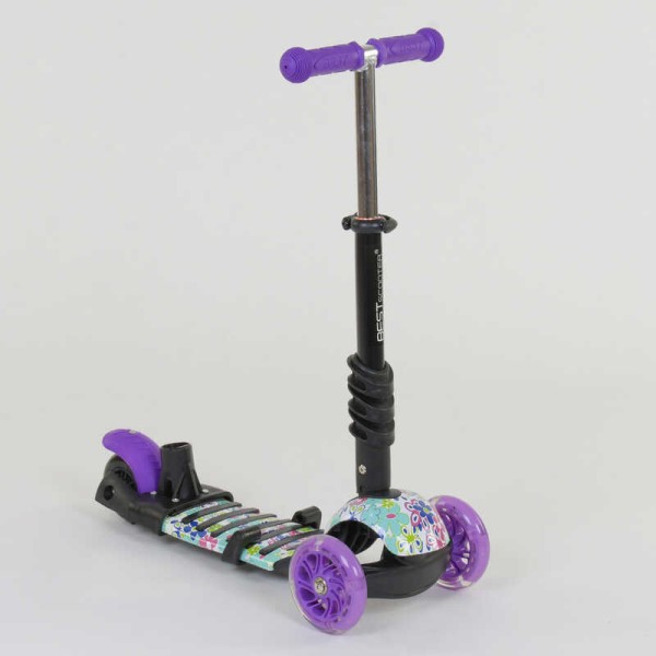 Самокат 5в1 68995 Best Scooter, АБСТРАКЦІЯ, PU колеса, ПІДСВІЧУВАННЯ КОЛІС, в коробці