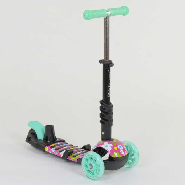 Самокат 5в1 43702 Best Scooter, АБСТРАКЦІЯ, PU колеса, ПІДСВІТКА КОЛІС, в коробці