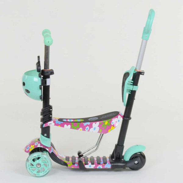 Самокат 5в1 43702 Best Scooter, АБСТРАКЦІЯ, PU колеса, ПІДСВІТКА КОЛІС, в коробці