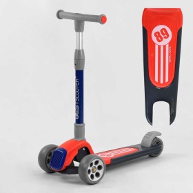 Самокат трехколесный RS-9119 (6) Best Scooter, КРАСНЫЙ, складной алюминиевый руль, 3 колеса PU со светом, d=120*50мм