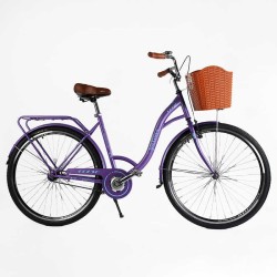 Велосипед міський Corso FORTUNA 28" FR-28698 + КОШИК одношвидкісний, сталева рама 20", корзина, багажник