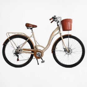 Велосипед міський Corso «Liberty» 28’’ дюймів LR-28406 (1) + КОШИK, сталева рама 20'', Shimano 7 швидкостей, корзина, багажник
