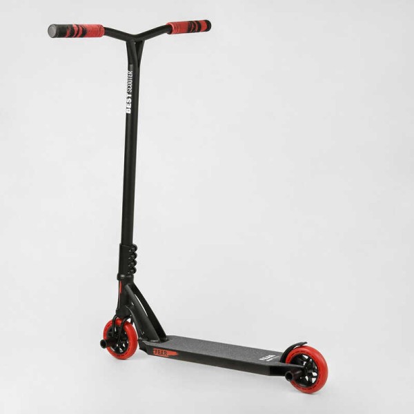 Самокат трюковый МТ-50599 Best Scooter (4) "FEAR" SCS-система, ПЕГИ, алюминиевый диск и дека, колёса PU, d=115мм, ширина руля 58 см