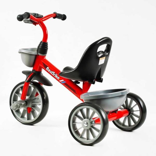 Велосипед 3-х колісний BS-23044 "Best Trike" колеса EVA переднє 12", заднє 10", сталева рама, фара з музикою та світлом, 1 пісня українською та 2 англійською, 2 кошики, в коробці