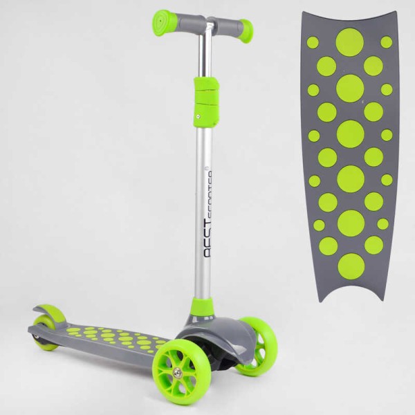 Самокат трехколесный LK-70111 Best Scooter (4) СВЕТ ДЕКИ, КОЛЕС И ДИСКОВ, съёмный руль, передние колёса PU 120х35мм, задние колеса PU 80х30мм