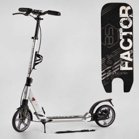 Самокат алюмінієвий Best Scooter BS-81766 (4) "Factor", ручне дискове гальмо, діаметр PU коліс - 200мм, 2 амортизатори, підсклянник