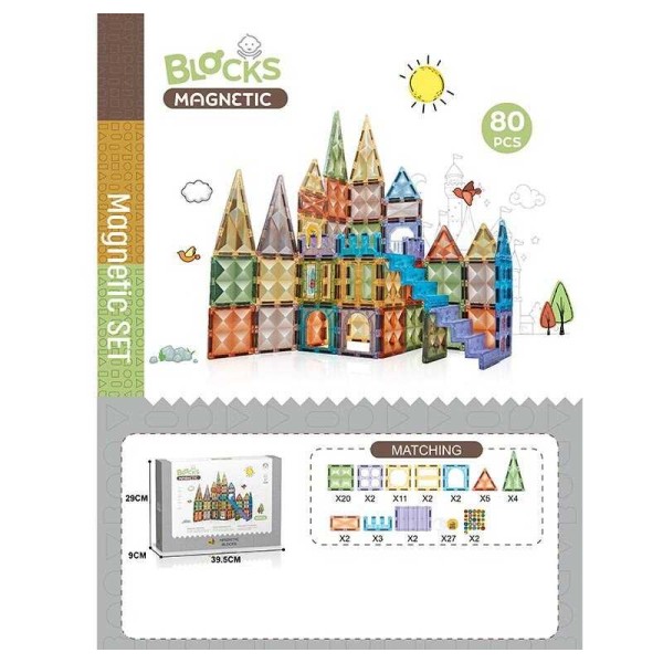 Магнітний конструктор CH 1204 Замок, 80 деталей
