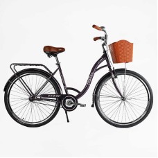 Велосипед міський Corso FORTUNA 28" FR-28722 + КОШИК одношвидкісний, сталева рама 20", корзина, багажник