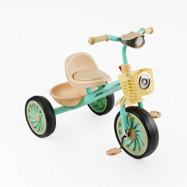 Велосипед 3-х колісний BS-33461 "Best Trike" (1) колеса EVA переднє 12’’, заднє 10’’, сталева рама, УКР. ОЗВУЧУВАННЯ, світло, 2 кошики