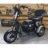 Електричний трицикл Corso «Logan» LG-47580 (1) + 1 ЯЩИК АКУМ двигун 1000W, акумулятор 72V/20Ah, колеса 300-10, в коробці