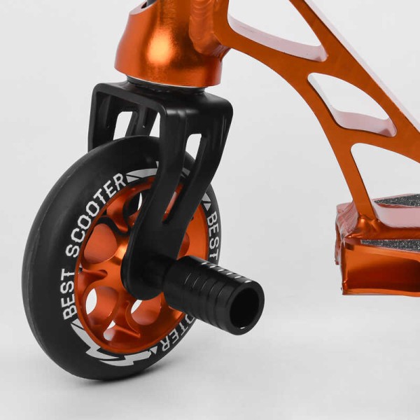Самокат трюковый 53880 Best Scooter (4) HIC-система, ПЕГИ, алюминиевый диск и дека, АНОДИРОВАННАЯ ПОКРАСКА, колёса PU, d=110мм, ширина руля - 60 см