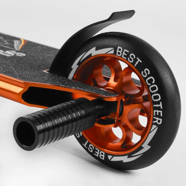 Самокат трюковый 53880 Best Scooter (4) HIC-система, ПЕГИ, алюминиевый диск и дека, АНОДИРОВАННАЯ ПОКРАСКА, колёса PU, d=110мм, ширина руля - 60 см