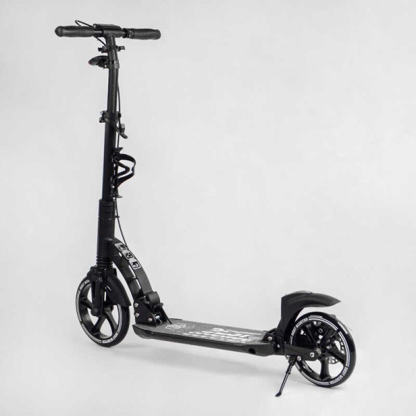 Самокат двухколесный "Best Scooter" 24215-B (2) ФАРА, переднее колесо PU 230 мм, заднее колесо 200мм, 2 амортизатора, дисковый тормоз, зажим руля