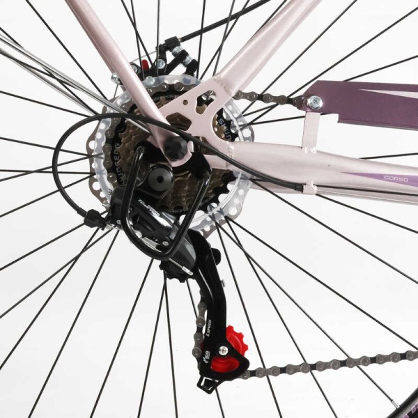 Велосипед міський Corso «Liberty» 28’’ дюймів LR-28833 (1) + КОШИK, сталева рама 20'', Shimano 7 швидкостей, корзина, багажник