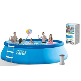 Intex Басейн 26166 NP (1) об'єм:12430л, фільтр+насос, розмір:457х107см (3785л/год, драбина, тент, підстилка)
