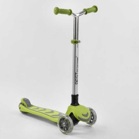 Самокат трехколесный Y-00436 (4) Best Scooter, САЛАТОВЫЙ, складной алюминиевый руль, 4 колеса PU со светом, d=12 см