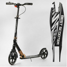 Самокат алюмінієвий "Best Scooter" 14268 (2) колеса PU, ФАРА, затискач керма, d передніх коліс - 230мм, d задніх коліс 200мм, 1 амортизатор передній