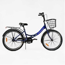 Велосипед складний Corso 24" Advance AD-24003  + КОШИК, одношвидкісний, складна сталева рама 14", корзина, багажник