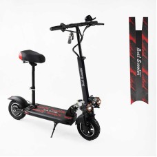 Електричний самокат BS-90711 Best Scooter з сидінням (1) двигун 800W, акумулятор літієвий 48V15Ah, колеса надувні 10’’, в коробці