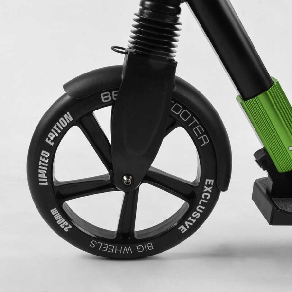 Самокат алюминиевый "Best Scooter" 93427 (2) колеса PU, d переднего колеса - 230мм, d заднего колеса - 215мм, 1 амортизатор передний, в коробке