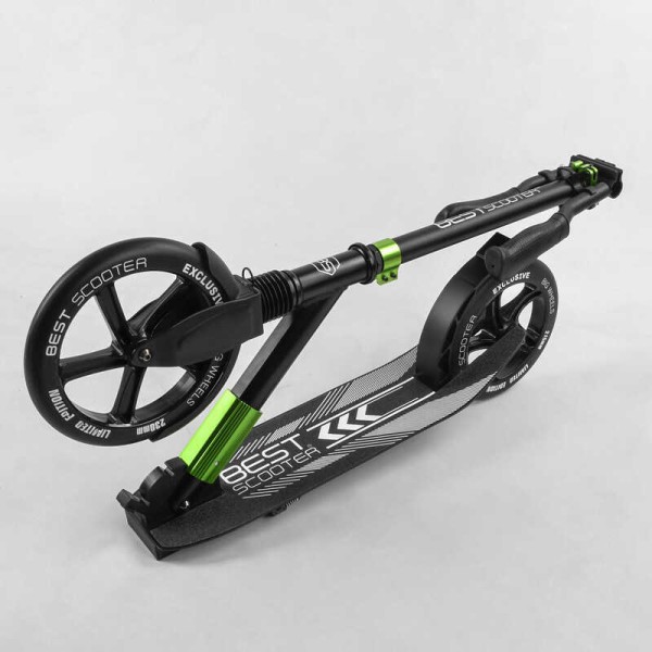 Самокат алюминиевый "Best Scooter" 93427 (2) колеса PU, d переднего колеса - 230мм, d заднего колеса - 215мм, 1 амортизатор передний, в коробке