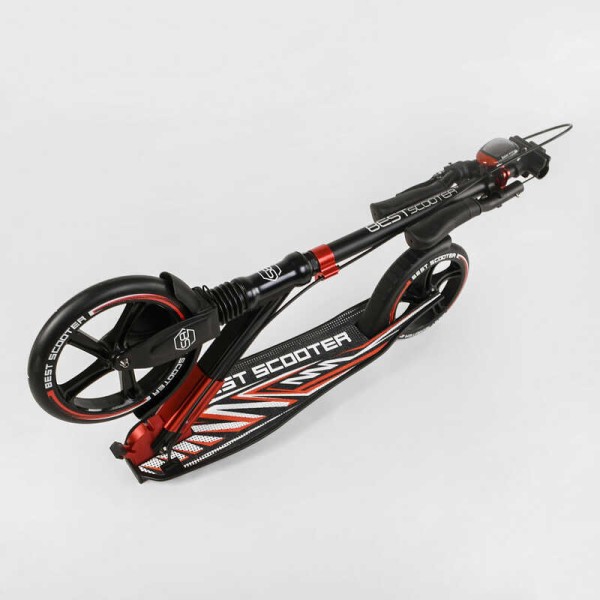 Самокат алюминиевый "Best Scooter" 10304 (2) колеса PU, ФАРА, зажим руля, d передних колес - 230мм, d задних колес 200мм, 1 амортизатор передний