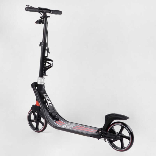 Самокат двухколесный "Best Scooter" L-21044 (2) ФАРА, колеса PU 200мм, 2 амортизатора, зажим руля, ручной тормоз, в коробке