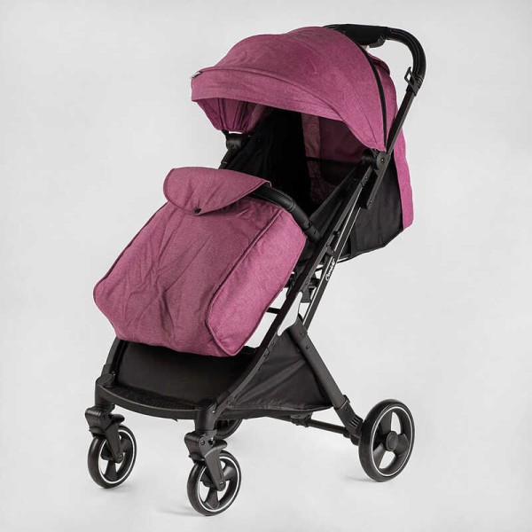 Візок прогулянковий дитячий "JOY" Comfort L-30201 колір ФІОЛЕТОВИЙ, рама сталь з алюмінієм, футкавер, підсклянник, телескопічна ручка