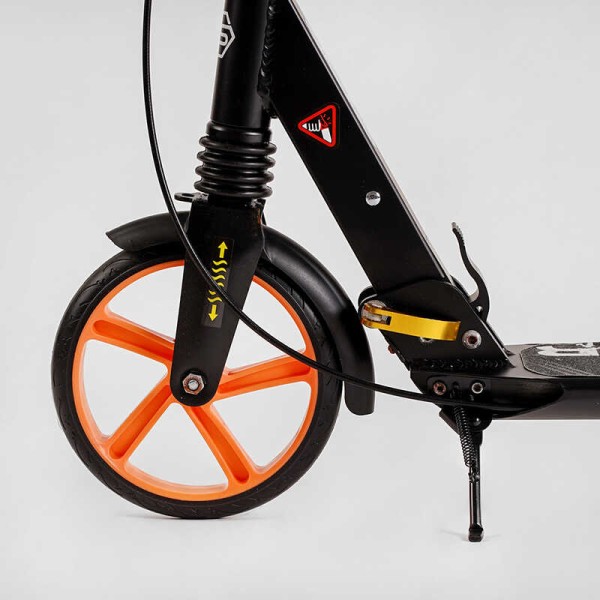 Самокат алюминиевый Best Scooter BS-98033 (4) "Factor", ручной дисковый тормоз, диаметр PU колес - 200мм, 2 амортизатора, подстаканник, в коробке