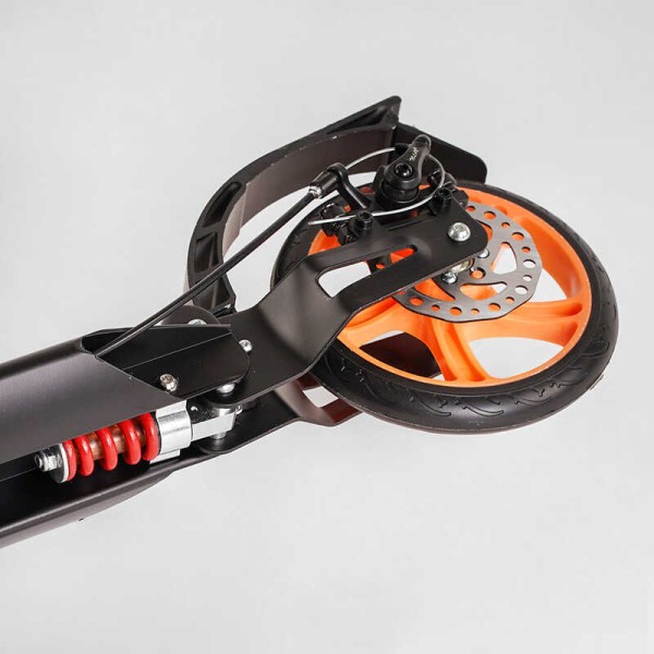 Самокат алюминиевый Best Scooter BS-98033 (4) "Factor", ручной дисковый тормоз, диаметр PU колес - 200мм, 2 амортизатора, подстаканник, в коробке