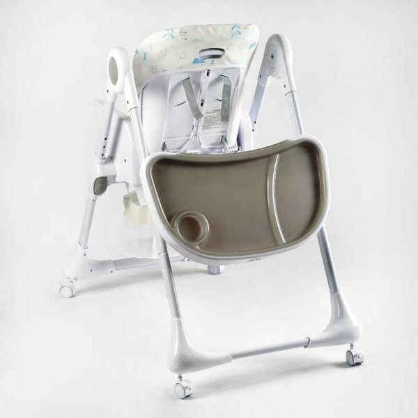 Стільчик для годування Joy K-11058 (1) мягкий чохол ПВХ, 4 колеса, з’ємний столик, корзинка