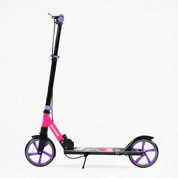 Самокат двоколісний "Best Scooter" SH-30610 (4) "SHARK", з ручним гальмом, затискач керма, колеса PU - 20 см, 1 амортизатор, в коробці